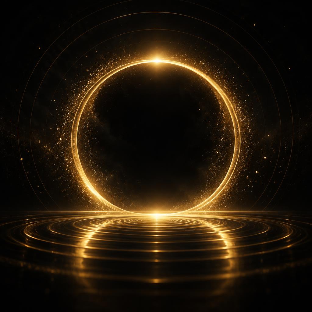 Círculo dourado luminoso